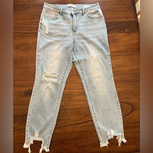 Judy Blue Mid Rise Destroyed Hem Boyfriend Jeans Size 15